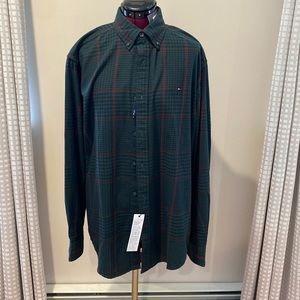 Men’s new plaid cotton long sleeve shirt